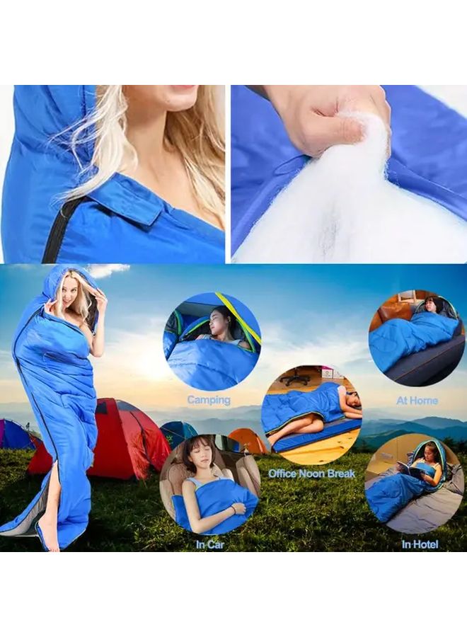 كيس نوم وردي خفيف مع وسادة قابلة للنفخ للتخييم والمشي لمسافات طويلة وحمل الحقائب - Image 4